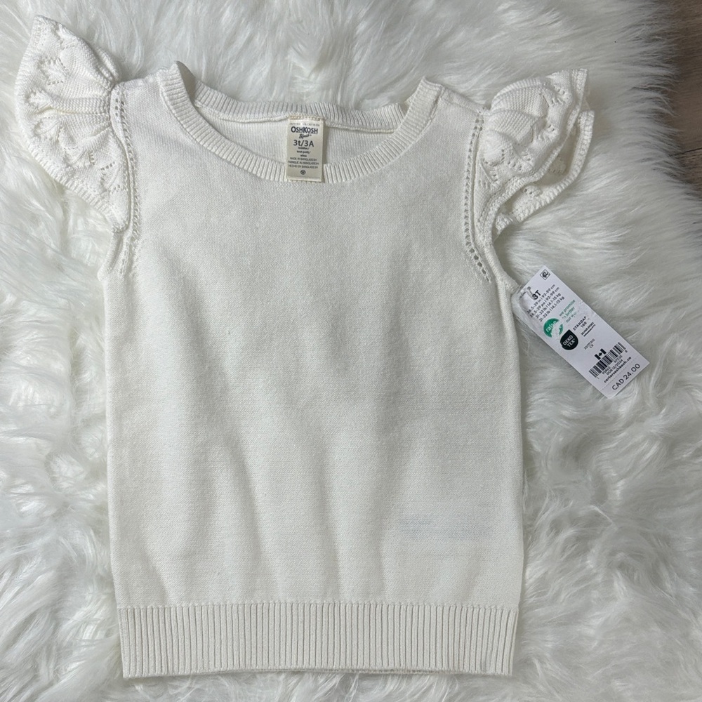 Carter's Cream Ruffle Sleeve Sweater